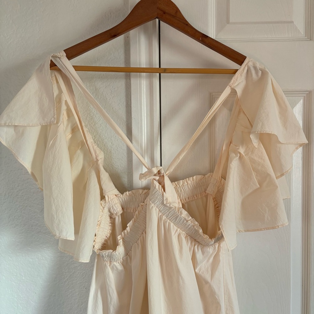 Free People Cream Ruffled Mini Dress - Picture 7 of 9